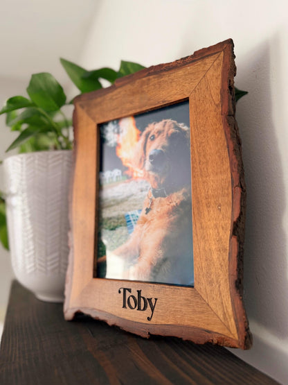 Engraved Live Edge Personalized Picture Frame