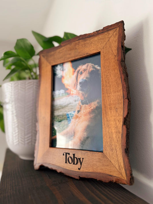 Engraved Live Edge Personalized Picture Frame