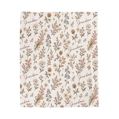 Floral Velveteen Plush Blanket