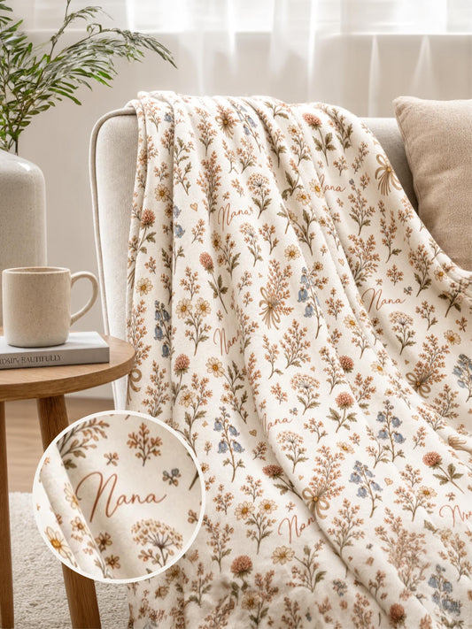 Floral Velveteen Plush Blanket
