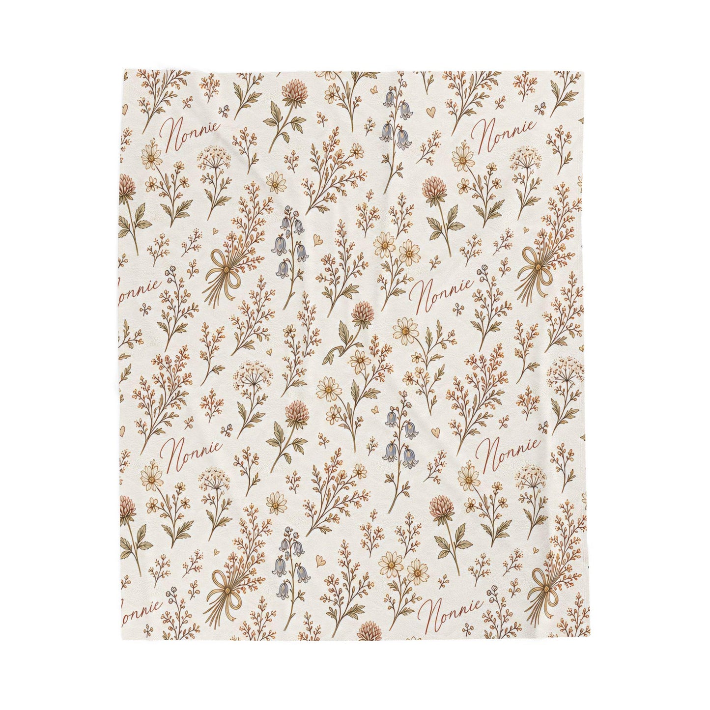 Floral Velveteen Plush Blanket