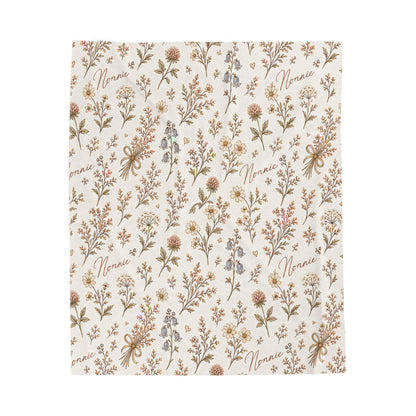 Floral Velveteen Plush Blanket